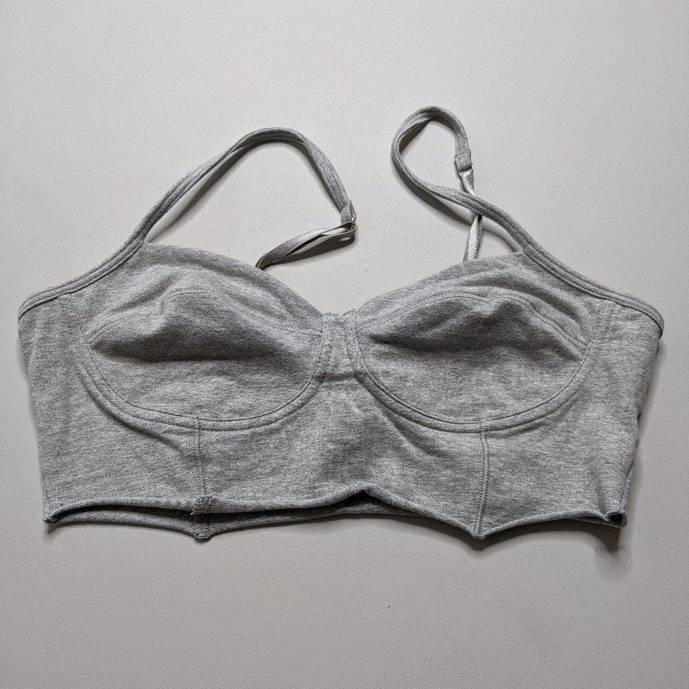 Grey Gray Basic Crop Bralette (S) VS